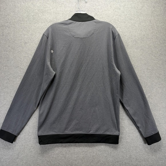 Swannies Pullover Mens Medium Gray 1/4 Zip Mock Neck Golf Stretch Top Athletic - Picture 6 of 6
